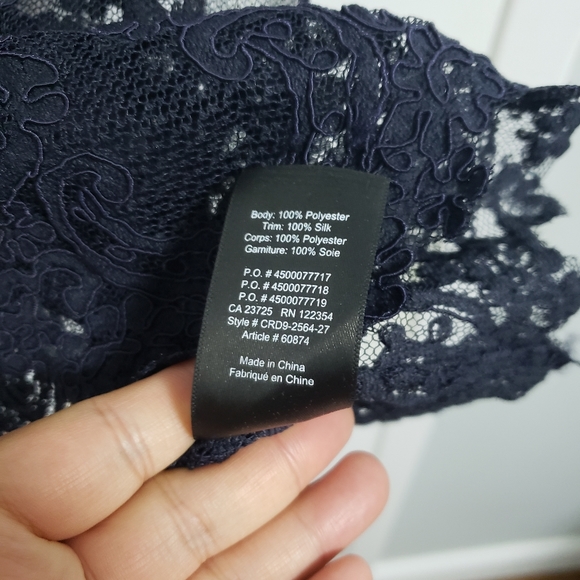 ARITZIA BABATON Navy Franck Sheer Lace Camisole Top - Picture 10 of 12